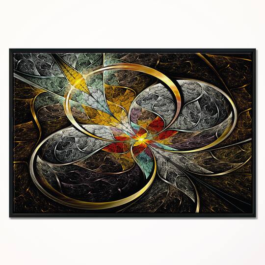Designart - Symmetrical Brown Fractal Flowers